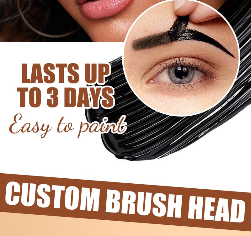 BEUKING Peel Off Eyebrow Gel, Temporary Eyebrow Tint Cream with 150°Small Curved Tray, Long-lasting Waterproof No Smudging Transfer-proof for Fuller & Defined Dyeing Brows (#05 Black, 0.54 oz) - Image 3